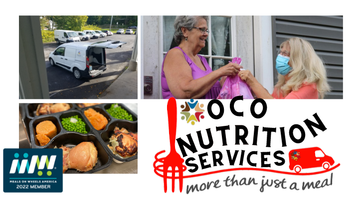 Oswego County Opportunities Nutrition Services Logo and Meals on Wheels of America 2022 Membership Badge